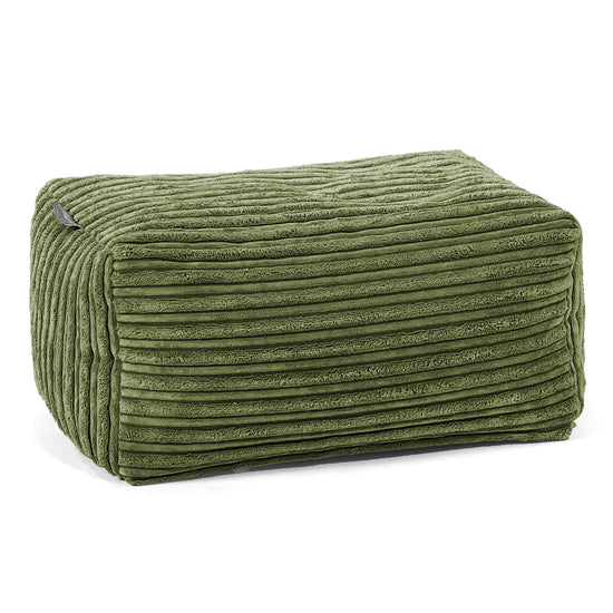 Pouf Poggiapiedi - Velluto a Coste Verde Foresta 01
