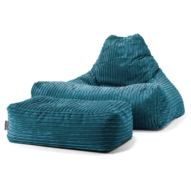 Pouf Poltrona Relax Sacco - Velluto a Coste Coste Tiglio 02