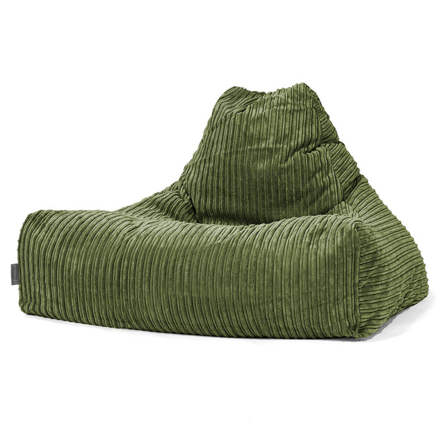 Pouf Poltrona Relax Sacco - Velluto a Coste Verde Foresta 01