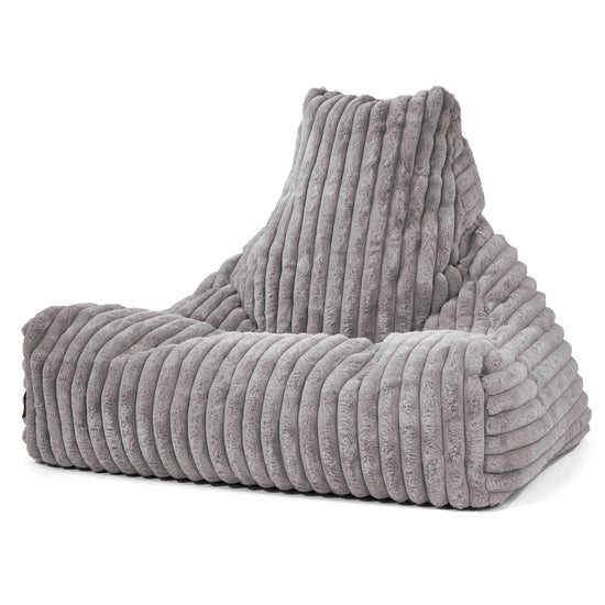 Pouf Poltrona Relax Sacco - Velluto Felpato Ultra Morbido Grigio 01