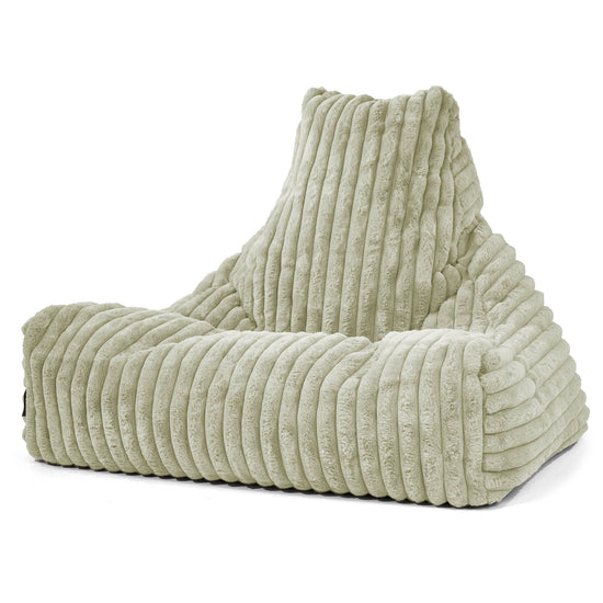 Pouf Poltrona Relax Sacco - Velluto Felpato Ultra Morbido Verde Salvia 01