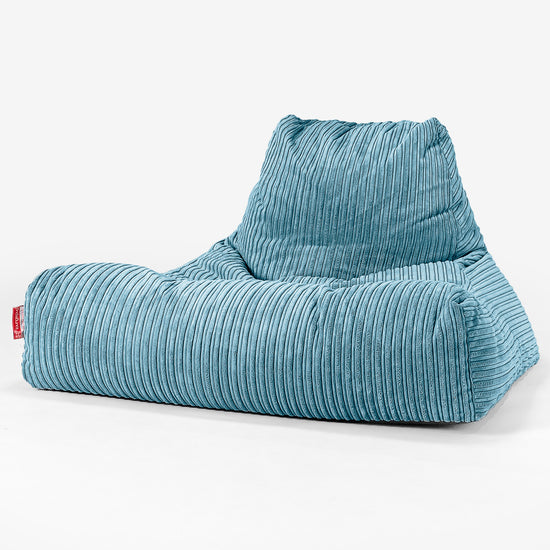Pouf Poltrona Relax XXL, Sacco - Velluto a Coste Egeo Blu 01