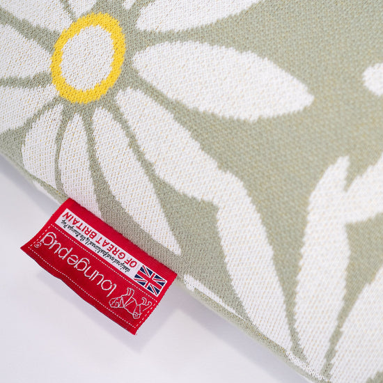 Pouf Poltrona Sacco Relax - Lavorato a Maglia Floreale Menta 02