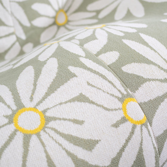 Pouf Poltrona Sacco Relax - Lavorato a Maglia Floreale Menta 03
