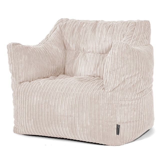 Pouf Poltrona Sacco Victor - Velluto a Coste Avorio 01