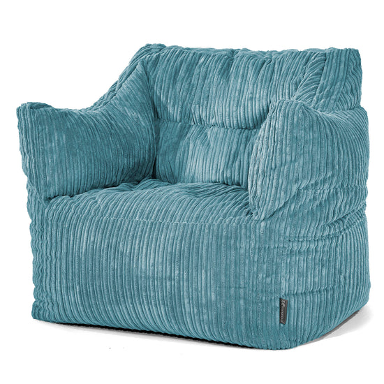 Pouf Poltrona Sacco Victor - Velluto a Coste Egeo Blu 01