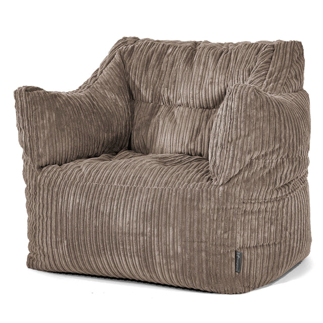 Pouf Poltrona Sacco Victor - Velluto a Coste Grigio Tortora 01