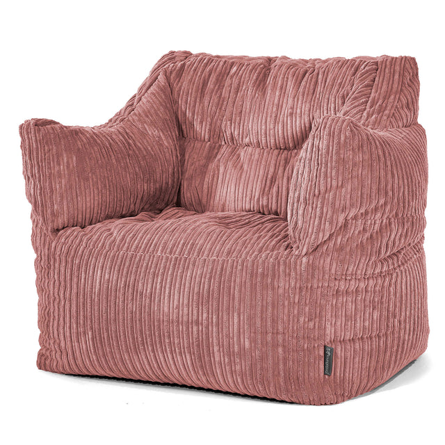 Pouf Poltrona Sacco Victor - Velluto a Coste Pesca 01