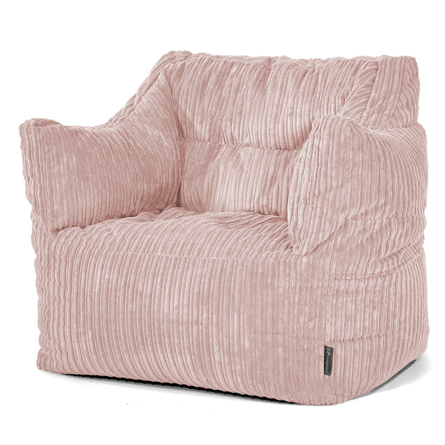 Pouf Poltrona Sacco Victor - Velluto a Coste Rosa Cipria 01