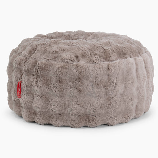 Pouf Rotondo - Pelliccia Sintetica a Bolle Visone 01
