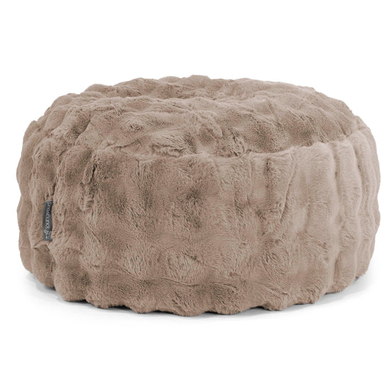 Pouf Rotondo - Pelliccia Sintetica a Bolle Visone 01