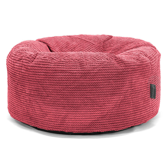 Pouf Rotondo - Pompon Rosso pastello 01