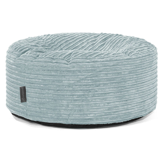 Pouf Rotondo - Velluto a Coste Verde Menta 01