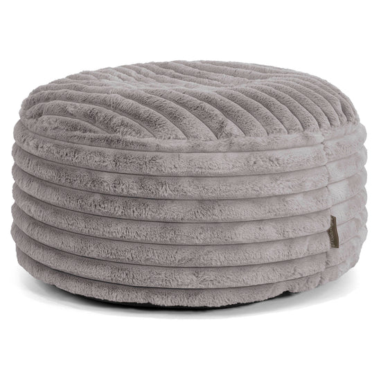 Pouf Rotondo - Velluto Felpato Ultra Morbido Grigio1