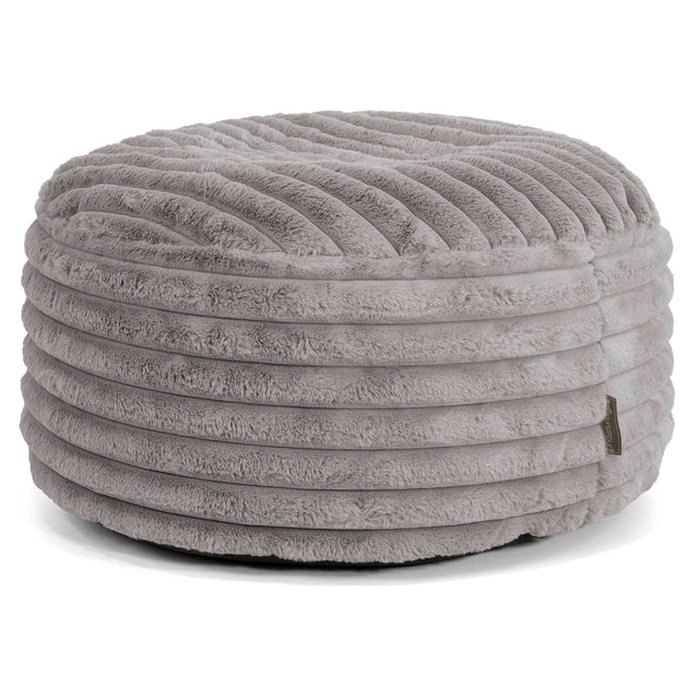Pouf Rotondo - Velluto Felpato Ultra Morbido Grigio1