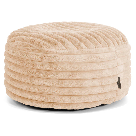 Pouf Rotondo - Velluto Felpato Ultra Morbido Pesca1
