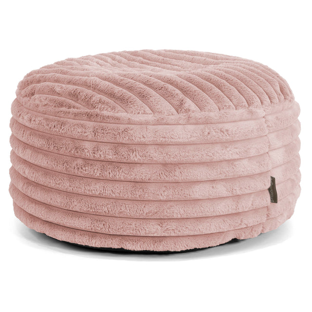 Pouf Rotondo - Velluto Felpato Ultra Morbido Rosa Antico1
