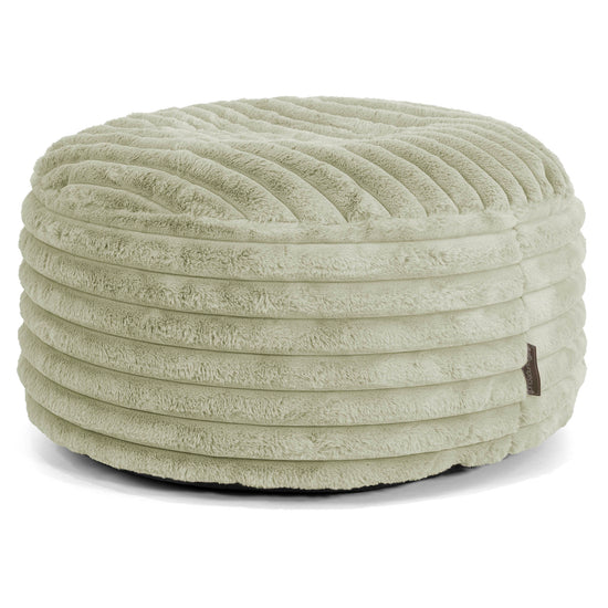 Pouf Rotondo - Velluto Felpato Ultra Morbido Verde Salvia1