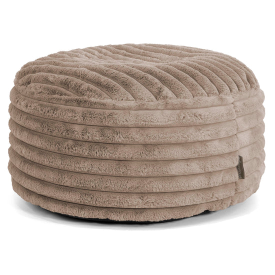 Pouf Rotondo - Velluto Felpato Ultra Morbido Visone1