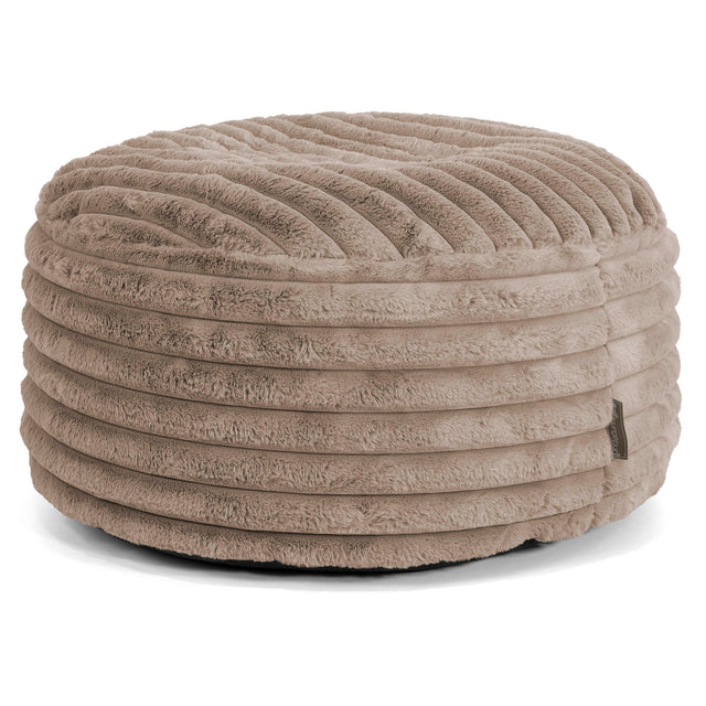 Pouf Rotondo - Velluto Felpato Ultra Morbido Visone1