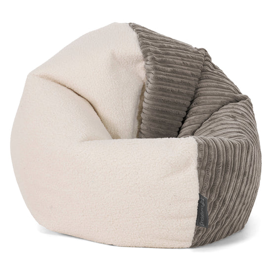 Sedia Pouf Sacco Flexforma per Bambini 1 a 3 anni - Bouclé & Velluto a Coste Grafite 01