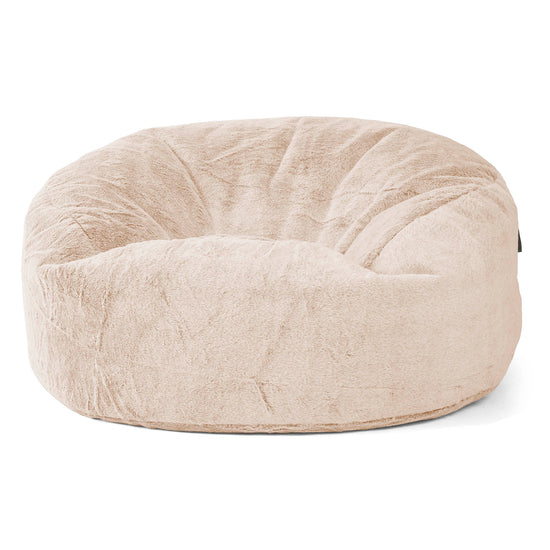 Pouf Sacco Gigante 'Mammut' - Pelliccia Di Coniglio Bianco 01