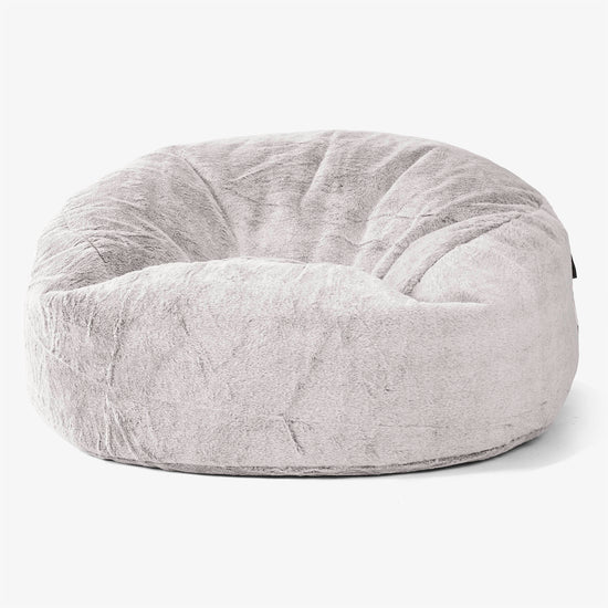 Pouf Sacco Gigante 'Mammut' - Pelliccia Di Coniglio Grigio Chiaro 01