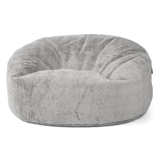 Pouf Sacco Gigante 'Mammut' - Pelliccia Di Coniglio Grigio Chiaro 01