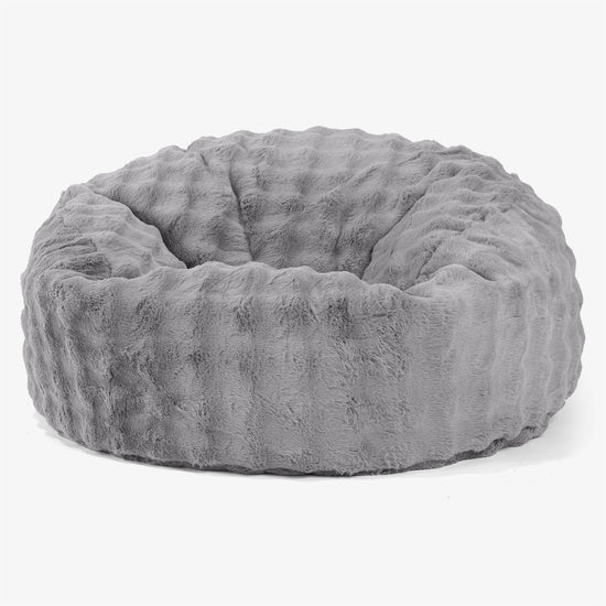 Pouf Sacco Gigante 'Mammut' - Pelliccia Sintetica a Bolle Grigio 01