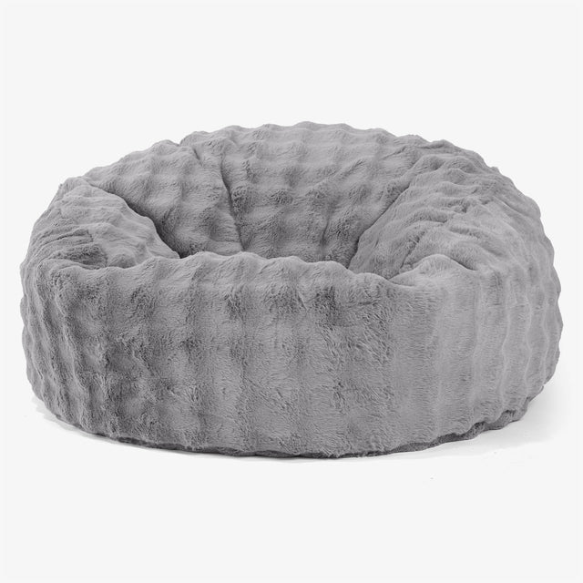 Pouf Sacco Gigante 'Mammut' - Pelliccia Sintetica a Bolle Grigio 01