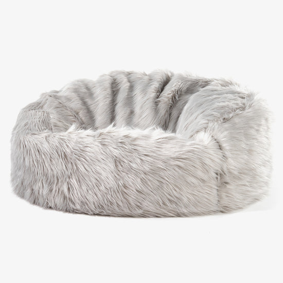 Pouf Sacco Gigante 'Mammut' - Pelliccia Sintetica Mongola Grigio 01