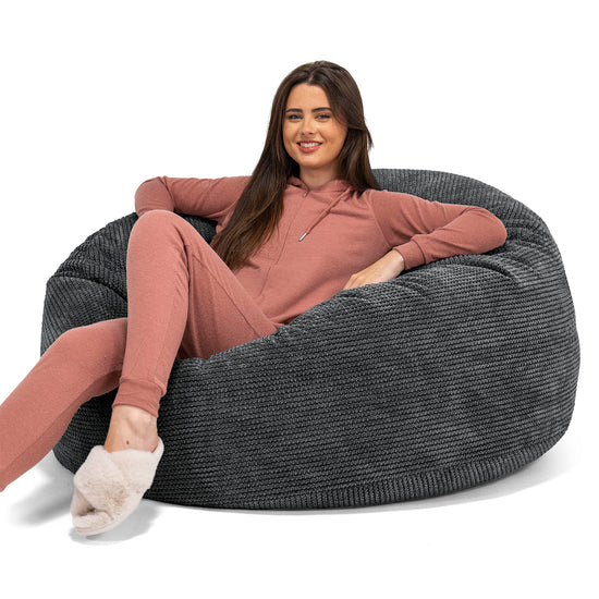 Pouf Sacco Gigante 'Mammut' - Pompon Nero 01