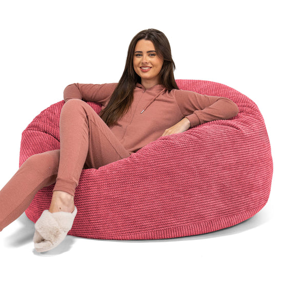 Pouf Sacco Gigante 'Mammut' - Pompon Rosso pastello 01