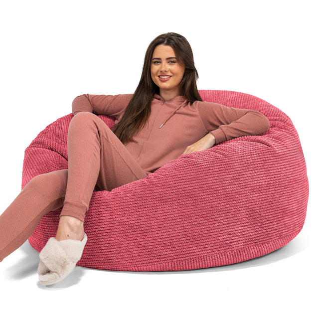 Pouf Sacco Gigante 'Mammut' - Pompon Rosso pastello 01