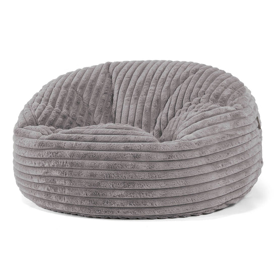 Pouf Sacco Gigante 'Mammut' - Velluto Felpato Ultra Morbido Grigio 01