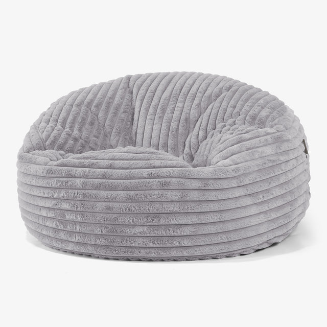 Pouf Sacco Gigante 'Mammut' - Velluto Felpato Ultra Morbido Grigio 01