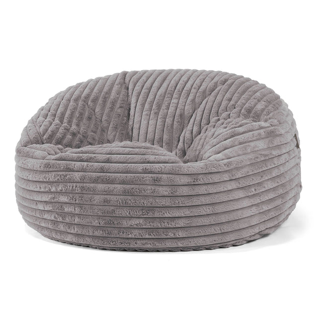 Pouf Sacco Gigante 'Mammut' - Velluto Felpato Ultra Morbido Grigio 01