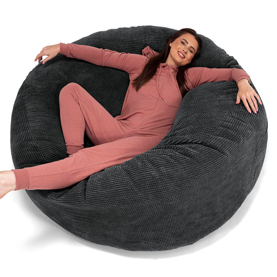Pouf Sacco Gigante XXXL 'Mega Mammut' - Pompon Nero 01