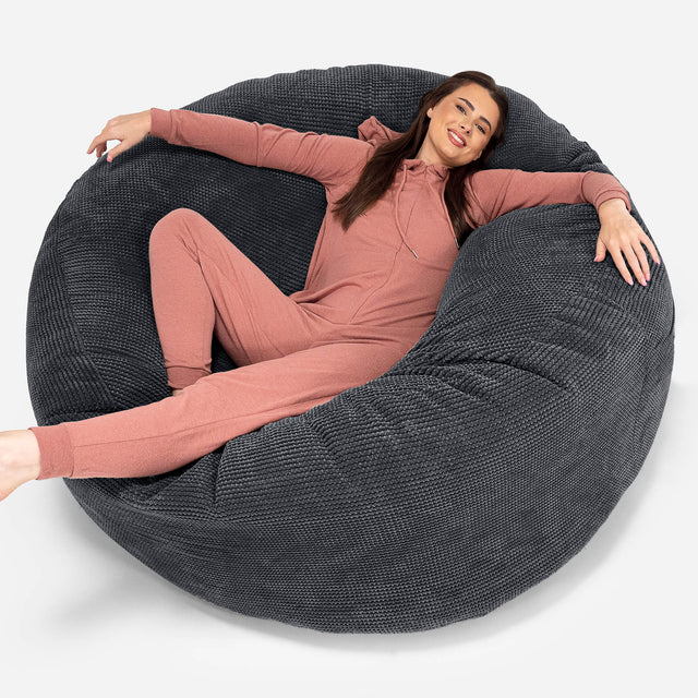 Pouf Sacco Gigante XXXL 'Mega Mammut' - Pompon Nero 01