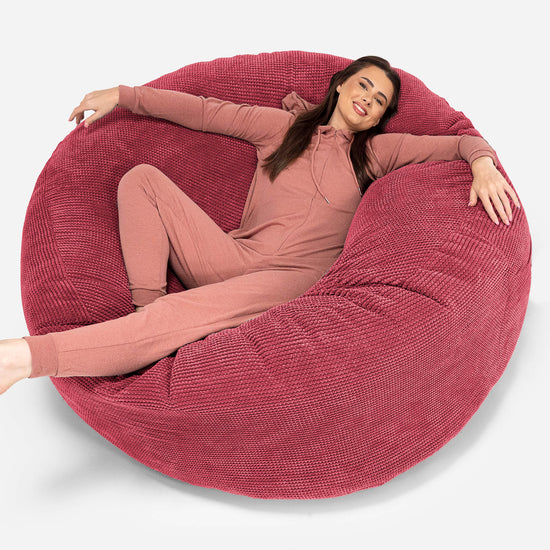 Pouf Sacco Gigante XXXL 'Mega Mammut' - Pompon Rosso pastello 01