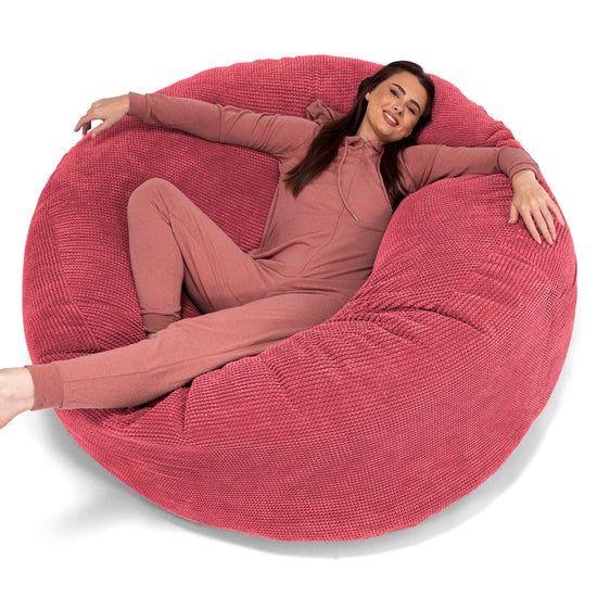 Pouf Sacco Gigante XXXL 'Mega Mammut' - Pompon Rosso pastello 01