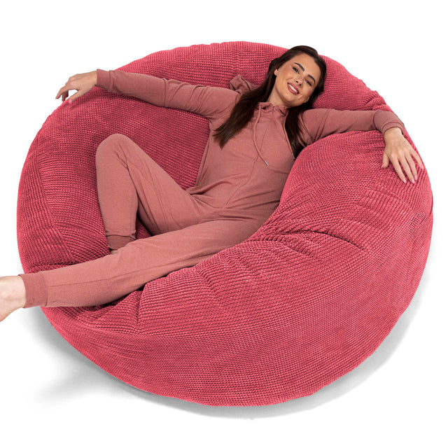 Pouf Sacco Gigante XXXL 'Mega Mammut' - Pompon Rosso pastello 01