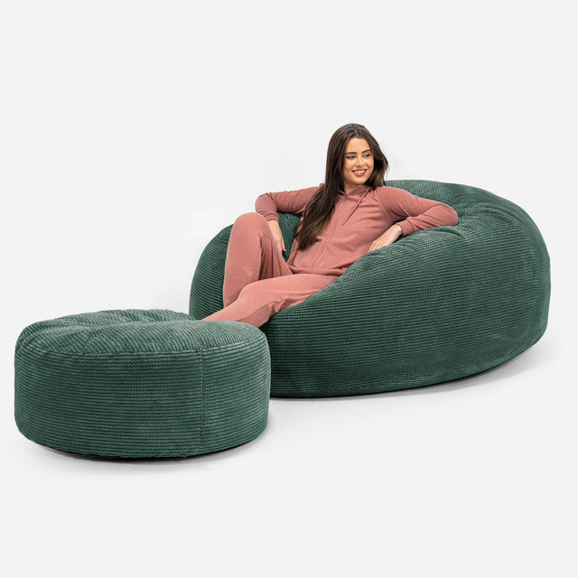 Pouf Sacco Gigante XXXL 'Mega Mammut' - Pompon Verde Muschio 02