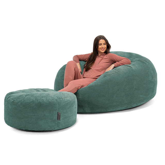 Pouf Sacco Gigante XXXL 'Mega Mammut' - Pompon Verde Muschio 02