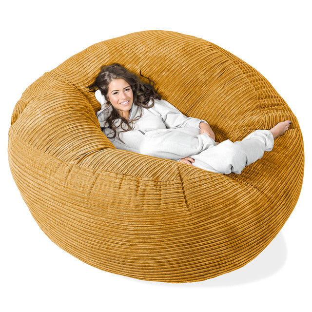 Pouf Sacco Gigante XXXL 'Mega Mammut' - Velluto a Coste Miele Dorato 01