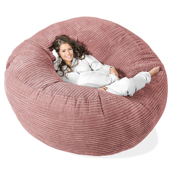 Pouf Sacco Gigante XXXL 'Mega Mammut' - Velluto a Coste Pesca 01