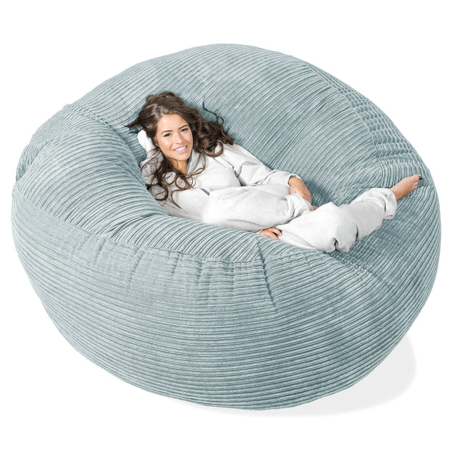 Pouf Sacco Gigante XXXL 'Mega Mammut' - Velluto a Coste Verde Menta 01
