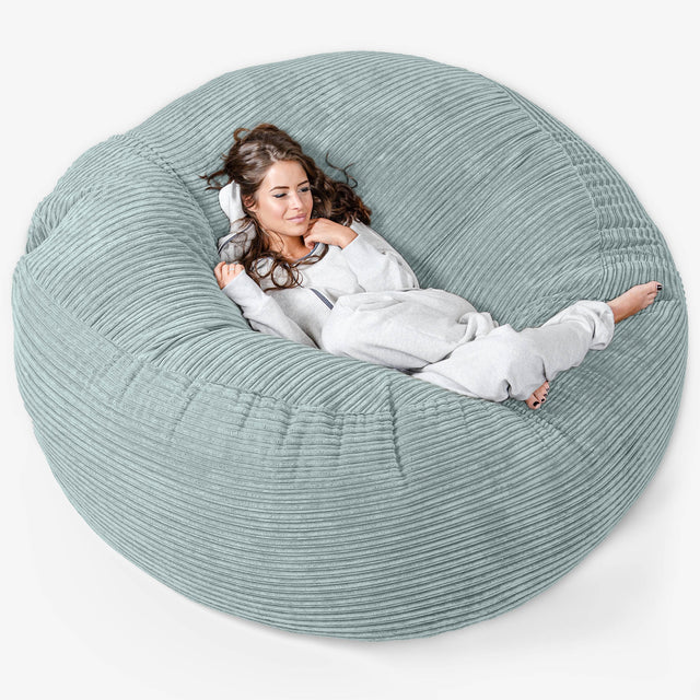 Pouf Sacco Gigante XXXL 'Mega Mammut' - Velluto a Coste Verde Menta 01