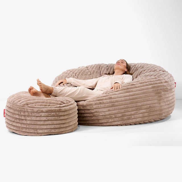 Pouf Sacco Gigante XXXL 'Mega Mammut' - Velluto Felpato Ultra Morbido Visone