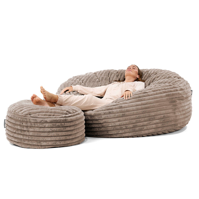 Pouf Sacco Gigante XXXL 'Mega Mammut' - Velluto Felpato Ultra Morbido Visone